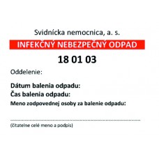 Etiketa - Infekčný nebezpečný odpad